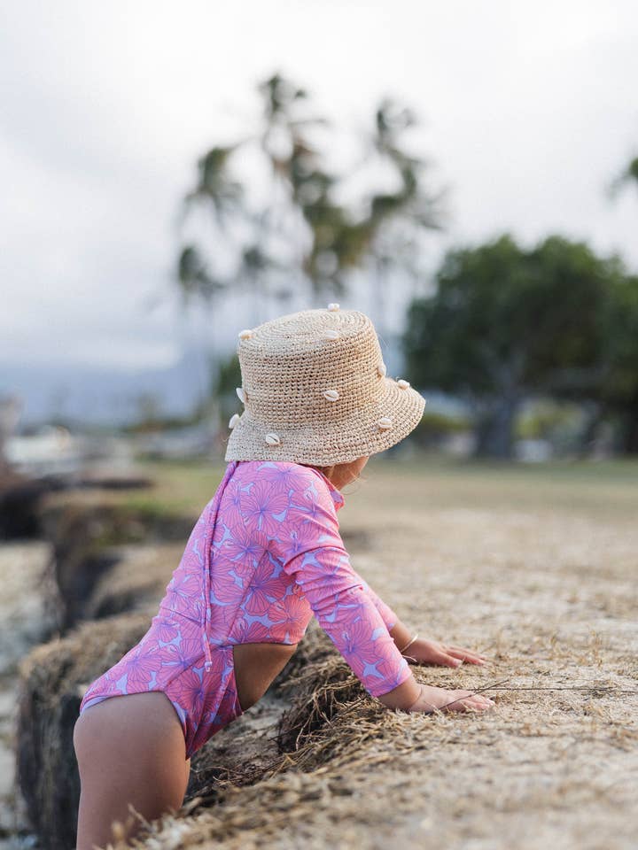 Island Haze Long Sleeve One Piece Swim for wholesale by REIGN + Skye