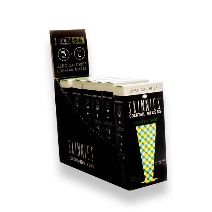Mélangeur à cocktail Skinnies Mojito Twist - 0 Sugar (boîte de 6) pour la vente par RSVP Skinnies