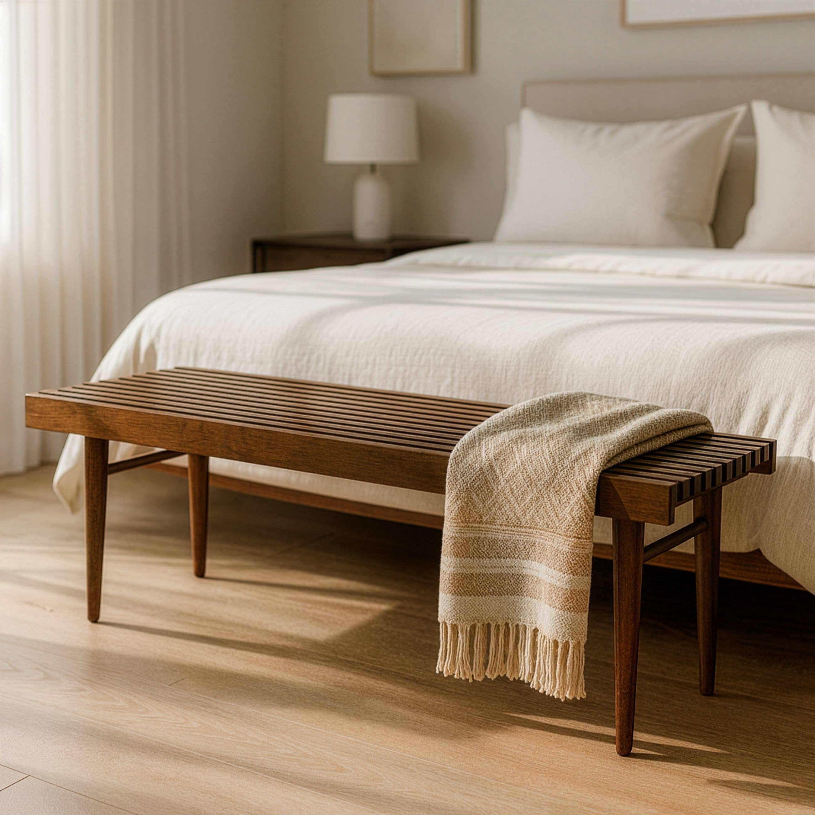 Glamour Home - Wholesale Bench - Baird Slatted Wooden Bench7