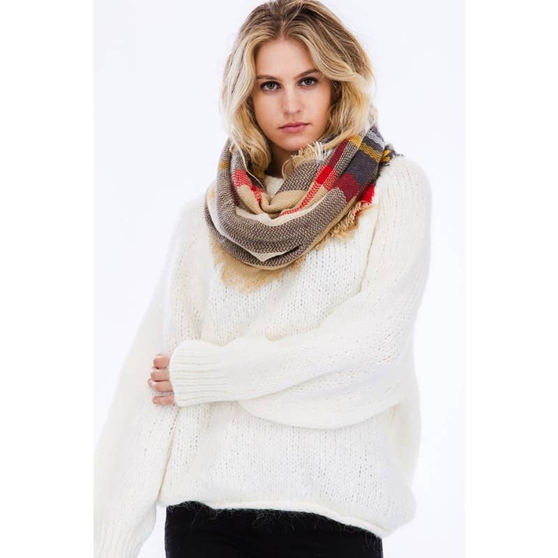 ASSORTED Plaid Pattern Infinity Scarves for wholesale on Faire5