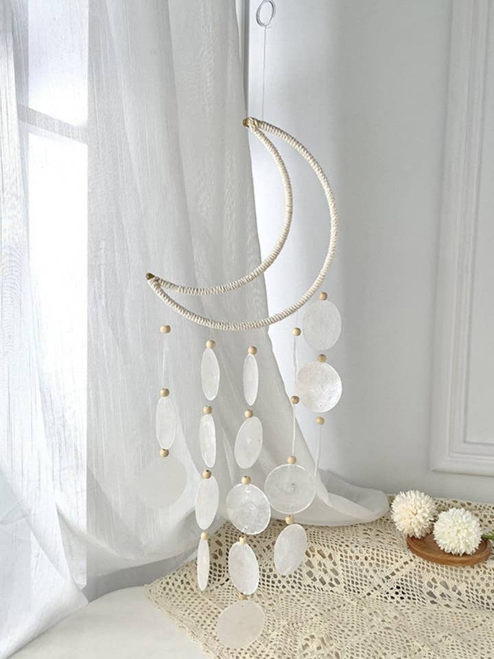 2+Simple Moon Shell Suncatcher Hangings DPH1914 for wholesale by Dipped Shop