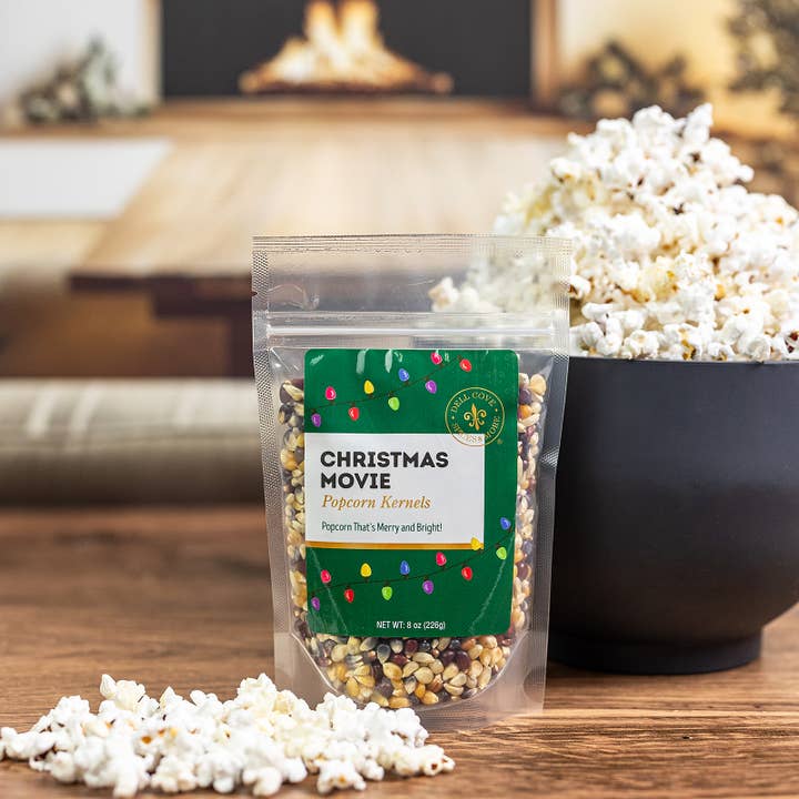 Dell Cove Spices & More Co. - Wholesale Popcorn Kernels - Christmas Movie Popcorn Kernels - Xmas holiday popcorn