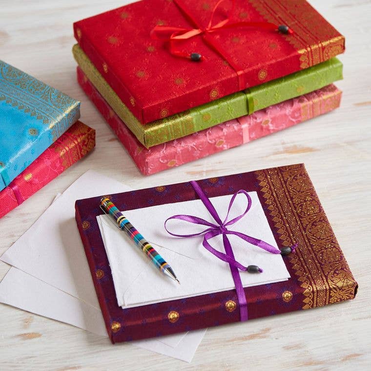 The Paper High Gift Company Limited - Wholesale Stationery/Notecard Set - Handmade Sari Writing Set - Stationery Paper Set5