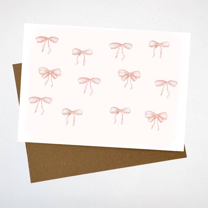 Cute Bows Greeting Card for wholesale by Inkwell & Poppy