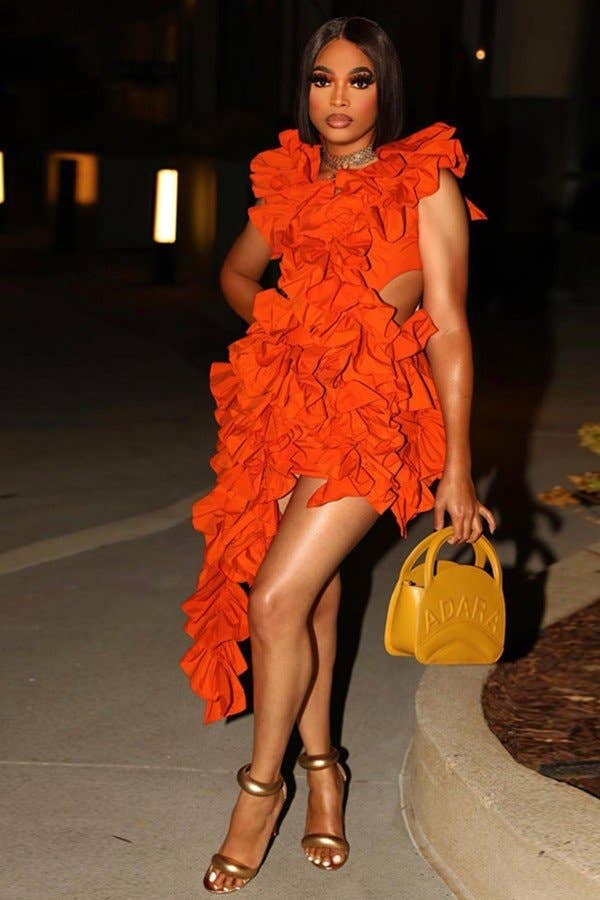 Aria Romance - Wholesale Dress - Women's - Pleated Halter Neck Midi Dress2