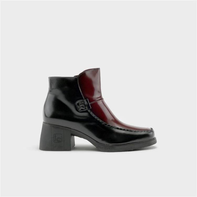 Jose Saenz – Botins - Mulher por atacado – Bota Candela em couro preto e vermelho0