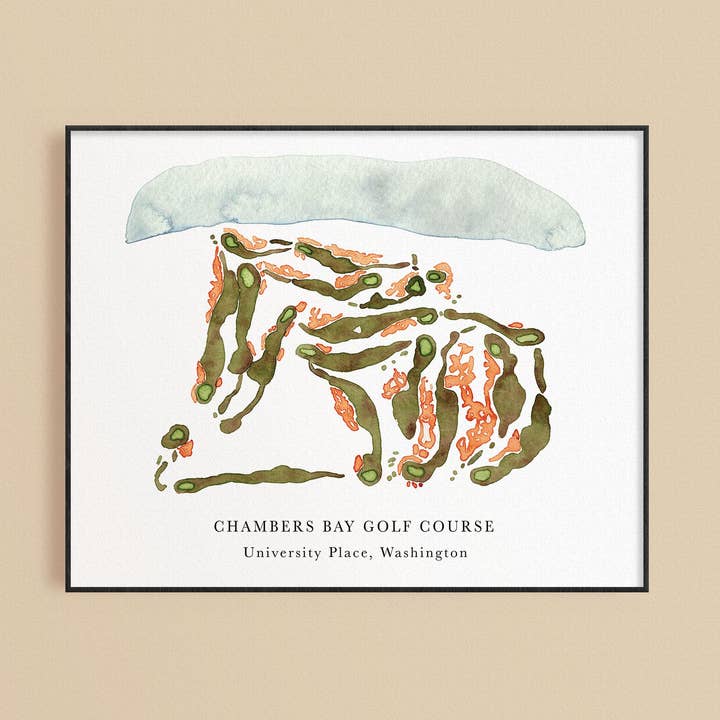 Chambers Bay Golf Club Print for wholesale by ally aiken design