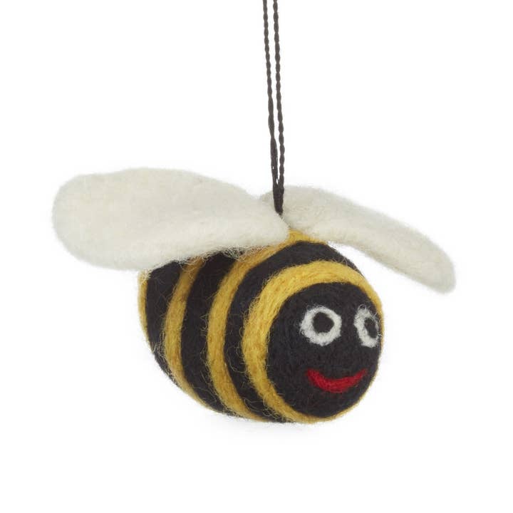 Felt So Good - Wholesale Ornament - Handmade Biodegradable Big Bumblebee Hanging Needle Felt