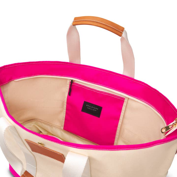 Boulevard - Wholesale Tote Bag - Women's - "Lara" Pink Large Shoe Compartment Tote (Personalizable)