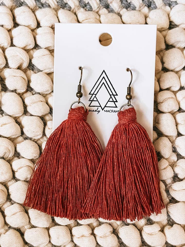 Pendientes Borla Canela para venta al por mayor de Purely Macrame