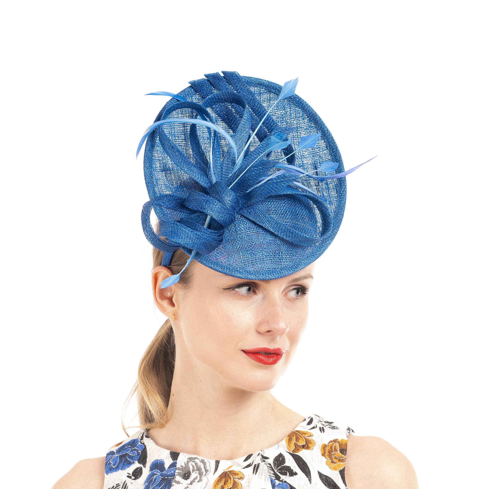 KaKyCo - Vendita all'ingrosso Fascinator - Donna - Fascetta con base in sinamay piccolo piattino da 9" | 1020877