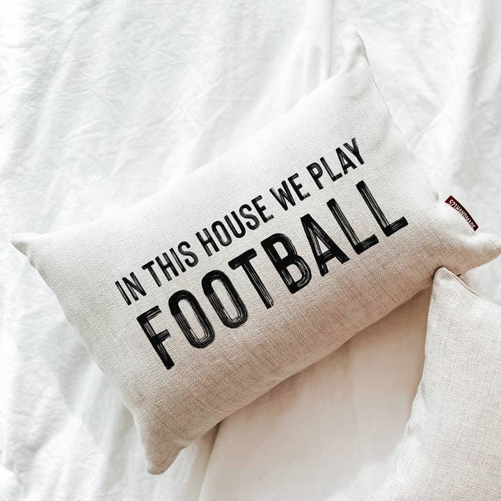 In This House We Play Football Fall Pillow for wholesale by 521handmade