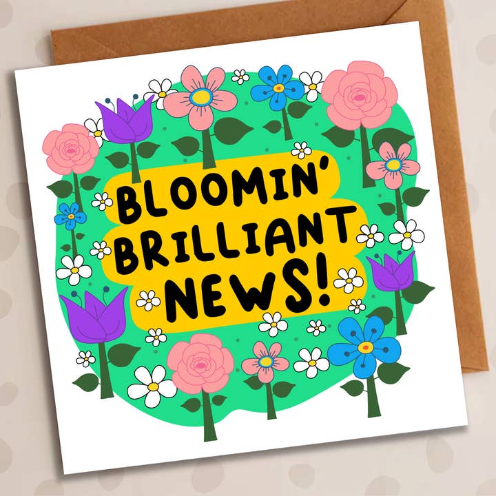 Congratulations Card – Bloomin’ Brilliant News | Flower Card for wholesale by Studio Arca
