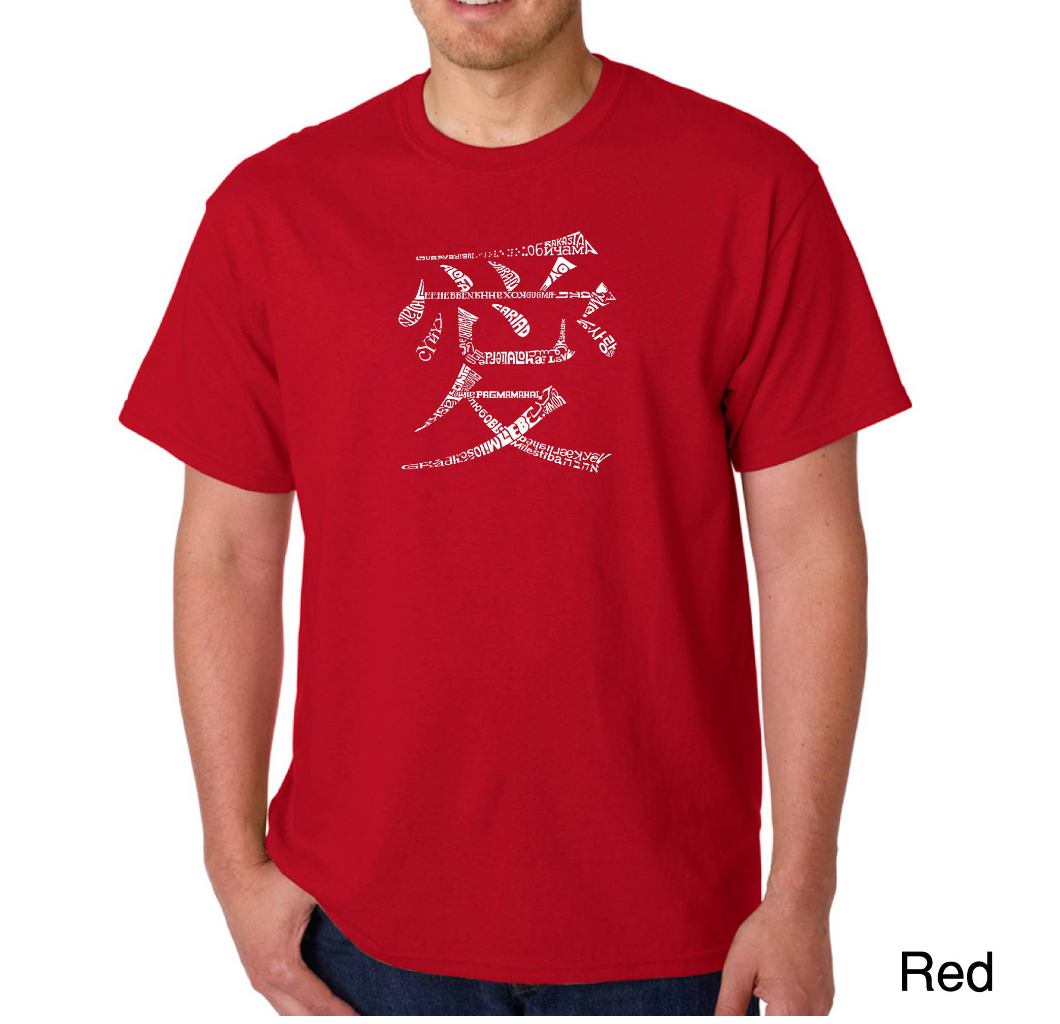 LA Pop Art – wholesale Screen printed t-shirt – Men′s – LA Pop Art Men's Word Art T-shirt - Love in 44 Languages7