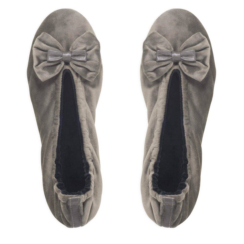 Glove Story - Wholesale Slippers - Women's - Women's indoor ballerinas in large bow velvet - CF01405