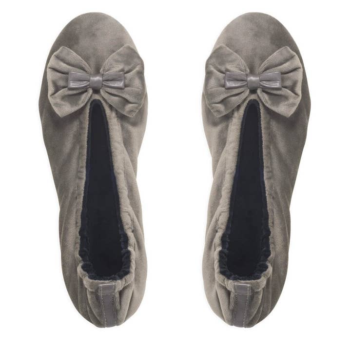 Glove Story - Wholesale Slippers - Women's - Women's indoor ballerinas in large bow velvet - CF01405