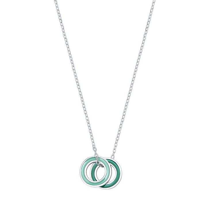 Silver Enamel Double Eternity Necklace for wholesale by Coral & Mint