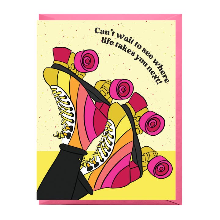 Graduation Skates Card for wholesale by Boss Dotty Paper Co.