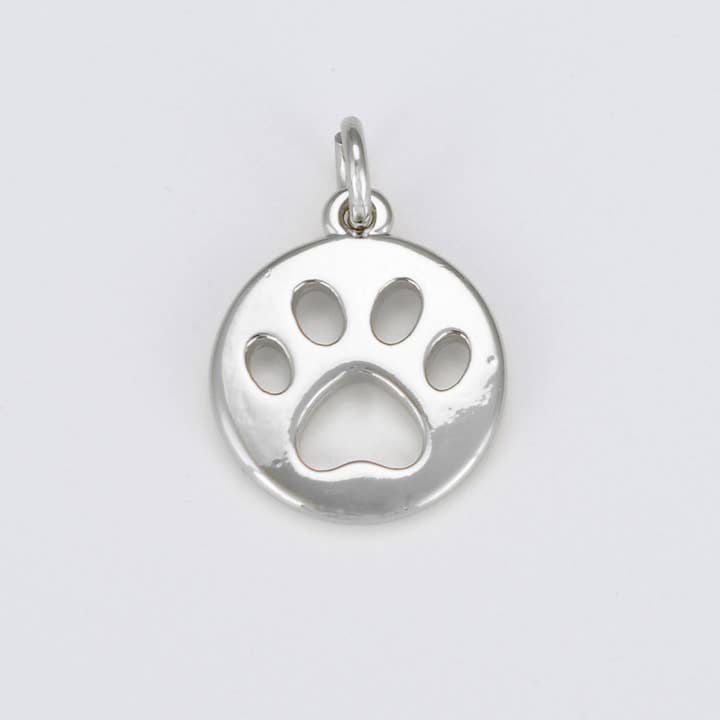 Beads Creation - Wholesale Individual Charm/Pendant - Gold Filled Paw Print Charm, Dog/Cat Paw Pendant, CP1525