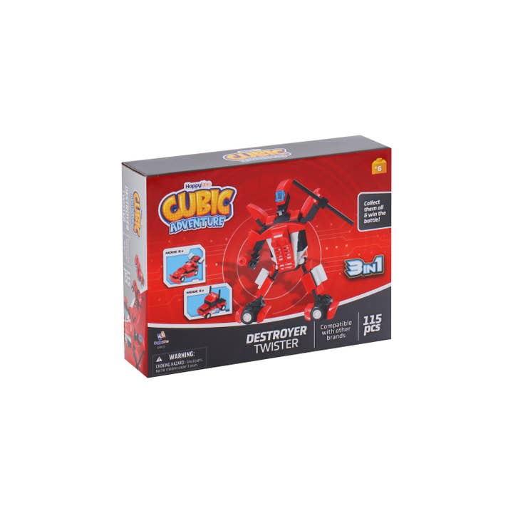 World Roller Toys - Wholesale Building Set - Kids - BLOCKS ROBOTS 3 IN 1, 106/115/115/105 PIECES (4 ASSORTED)2