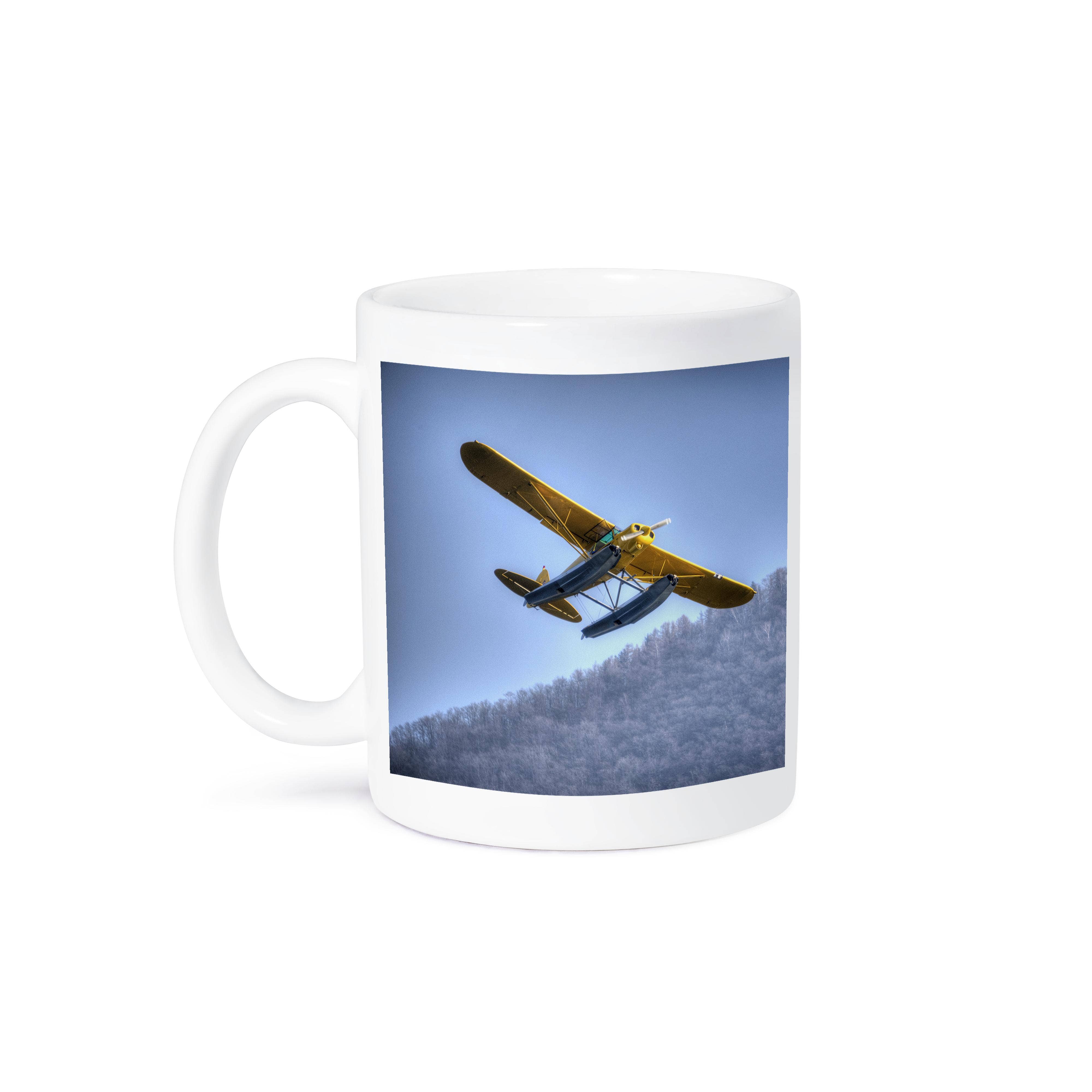 3dRose - Vendita all'ingrosso Tazza - 3dRose, AEREO GIALLO CHE VOLA SOPRA IL LAGO DI COMO, Tazza8