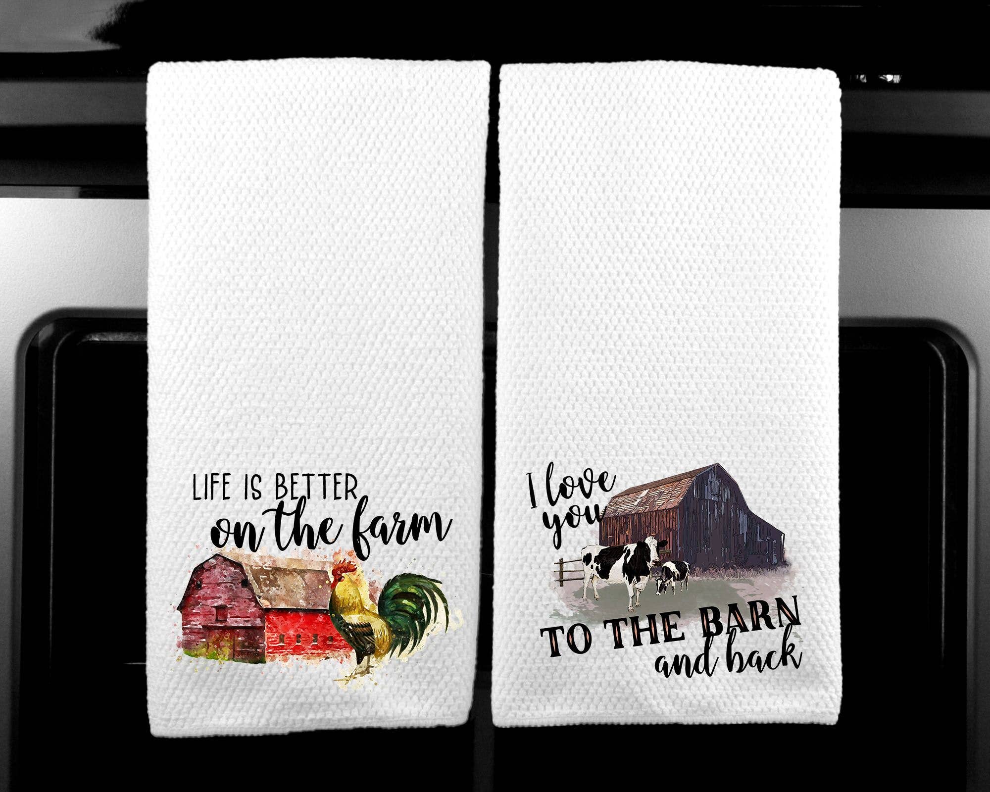 Dasha Alexander - Wholesale Tea Towel - Farm Set of 2 Waffle Weave Microfiber Kitchen Towel0