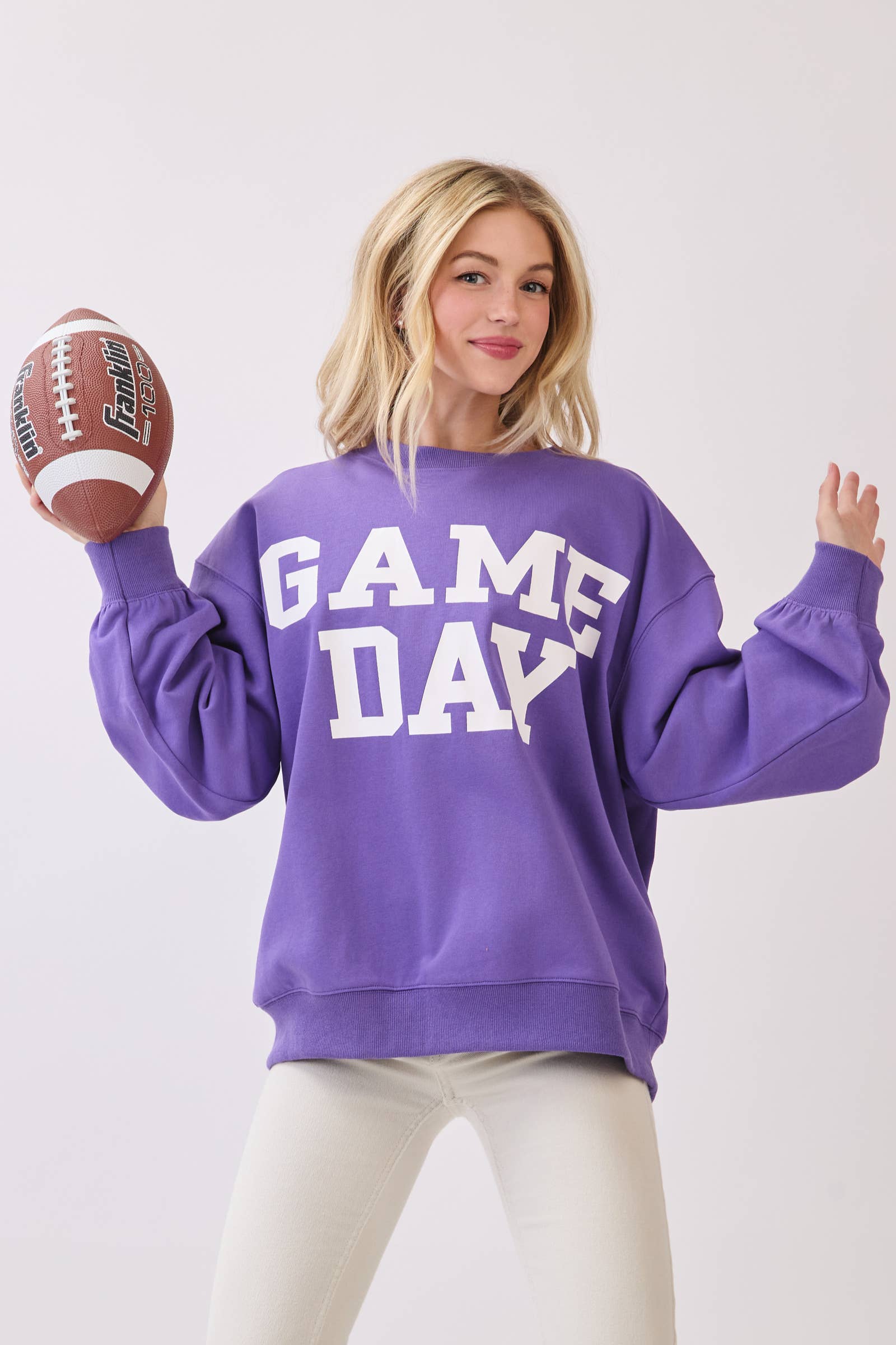 Sewn and Seen - Wholesale Graphic Sweatshirt - Women's - Bold Varsity Game Day Sweatshirt15