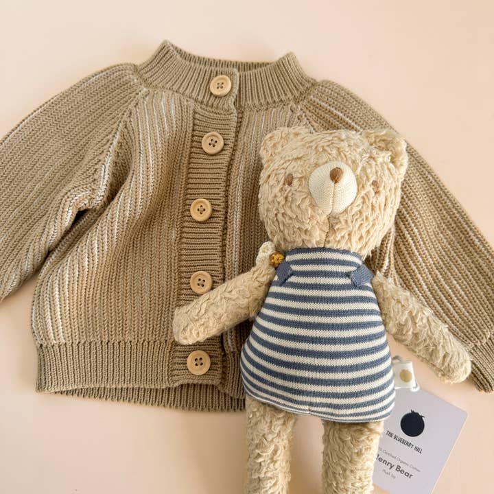 The Blueberry Hill - Vente Peluche – enfant et bébé - Jouet bébé ours en peluche et abeille biologique - Cadeau printemps été7