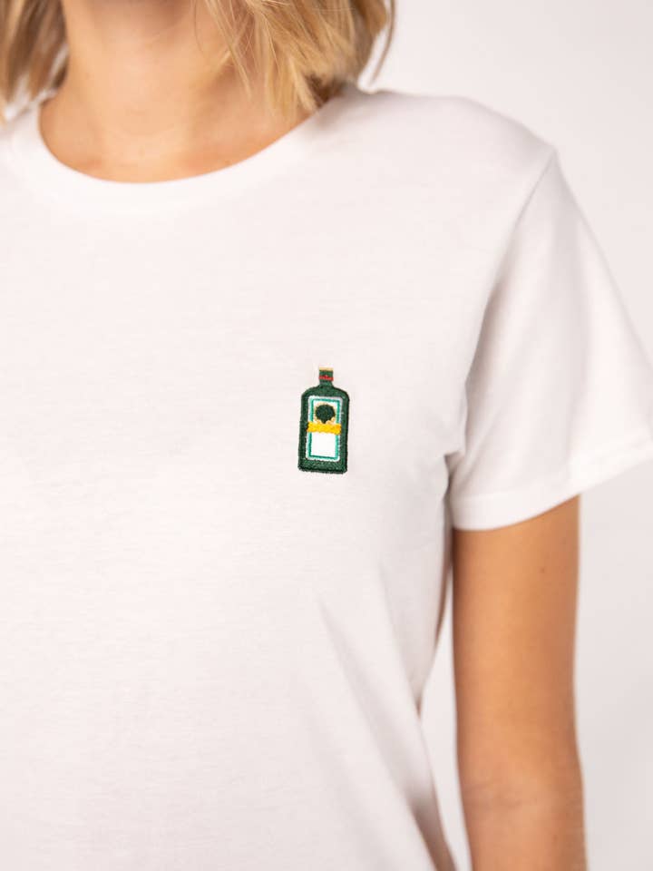 Jägermeister | Besticktes Frauen Bio Baumwoll T-Shirt für den Großhandel von Fashion Drinks