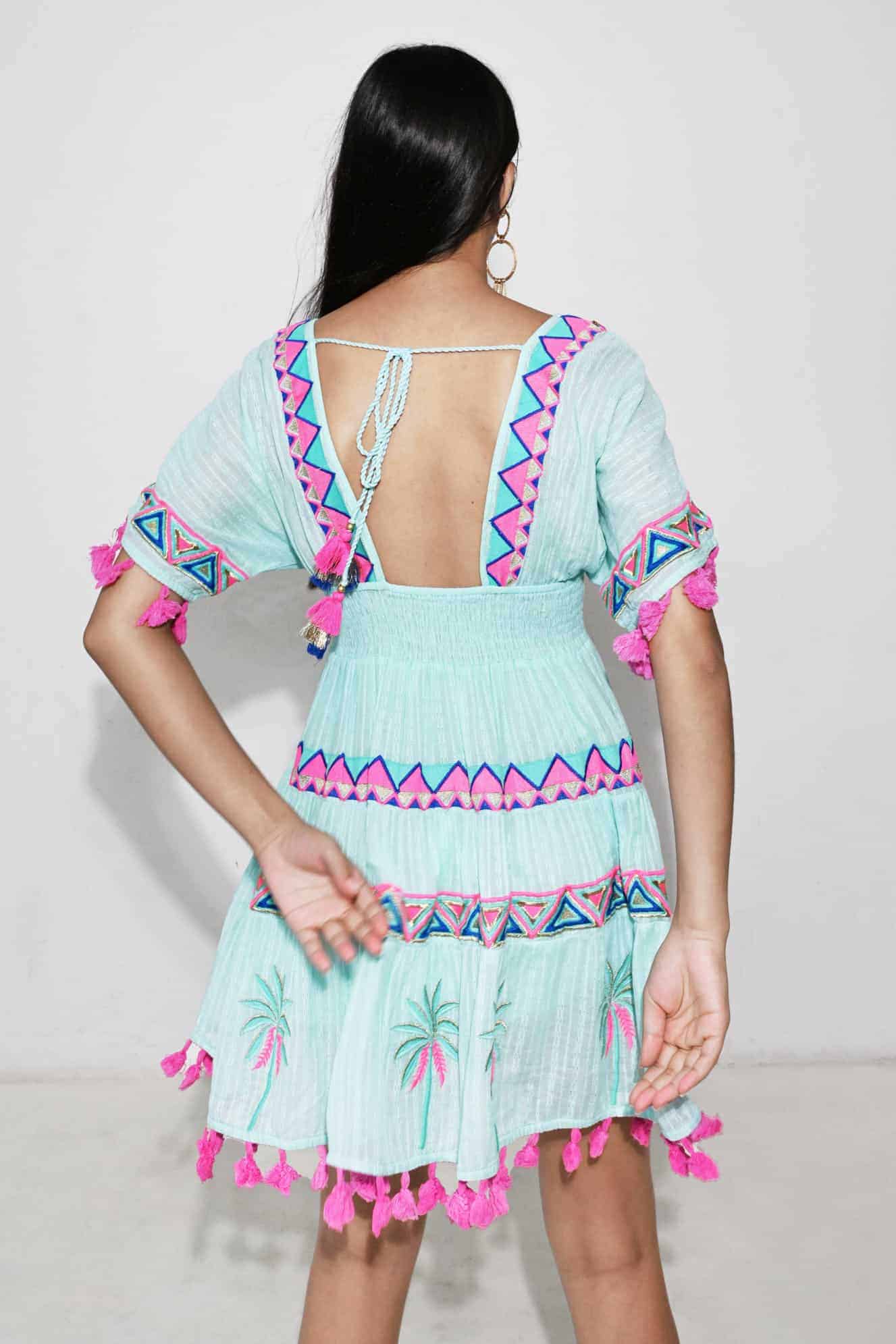 Piti Cuiti – wholesale Dress – Women's – SASHA AQUA SHORT DRESS2