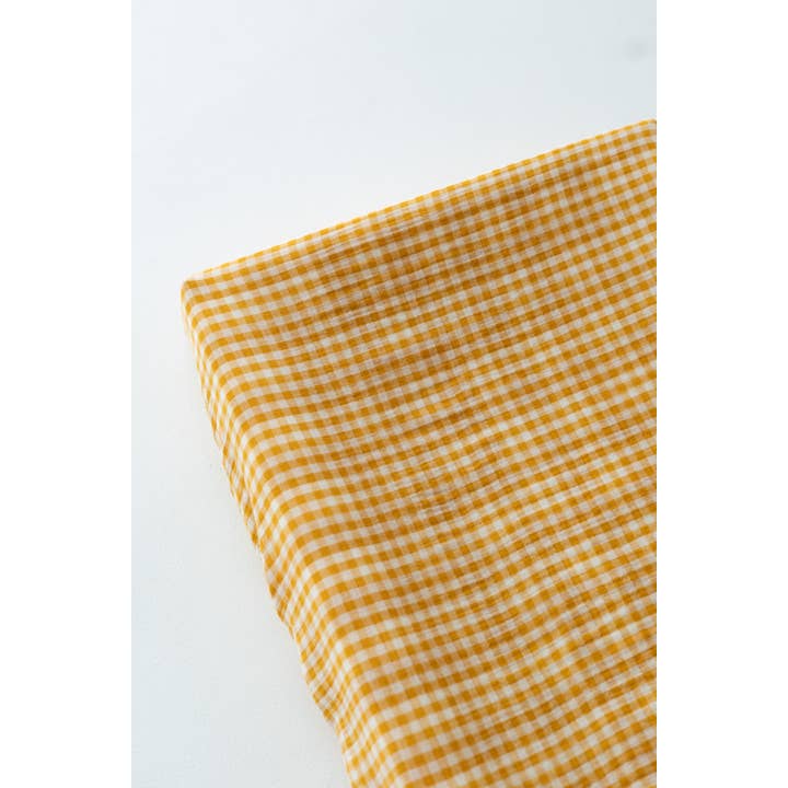 TISU diaper changing pad cover, Mustard Gingham for wholesale by TISU