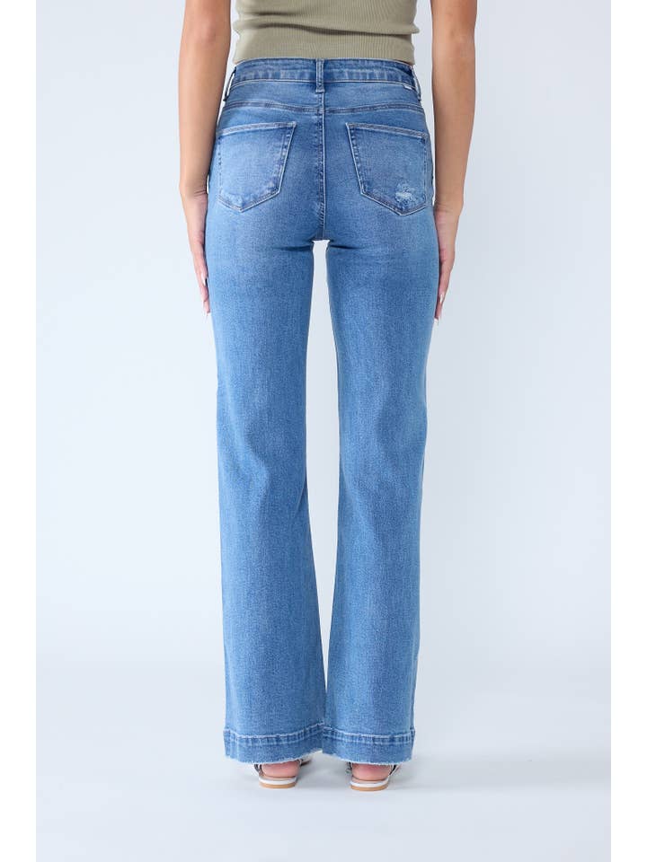 MEDIUM OPEN PACK High Rise Wide Leg Jeans WEP3549 for wholesale on Faire8