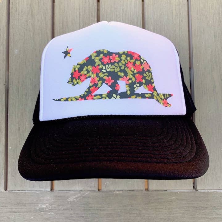 Pacific Coast Apparel - Wholesale Trucker Hat - Women's - Floral Surf Bear Hat2