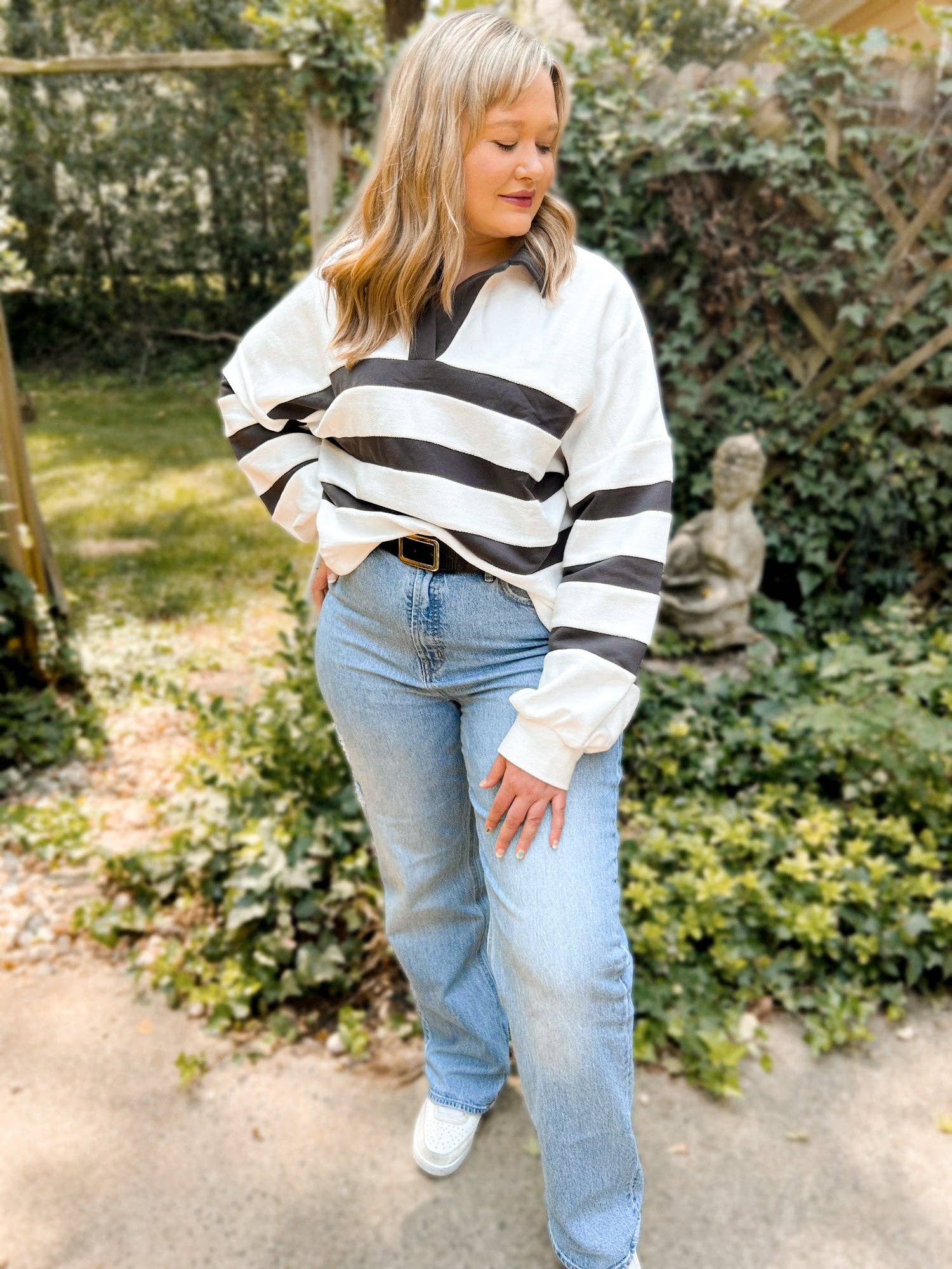 Girl Code Couture - Wholesale Sweatshirt - Women's - Jordan Jacquard & Striped Pullover3