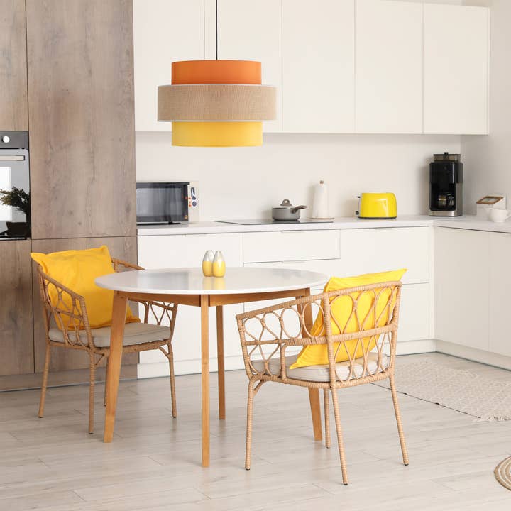 TRIO Jute Mid-Century Boho Large Pendant Ceiling Light Fixture for Kitchen Island, Dining Room & Living Room for wholesale by LumoCrafts