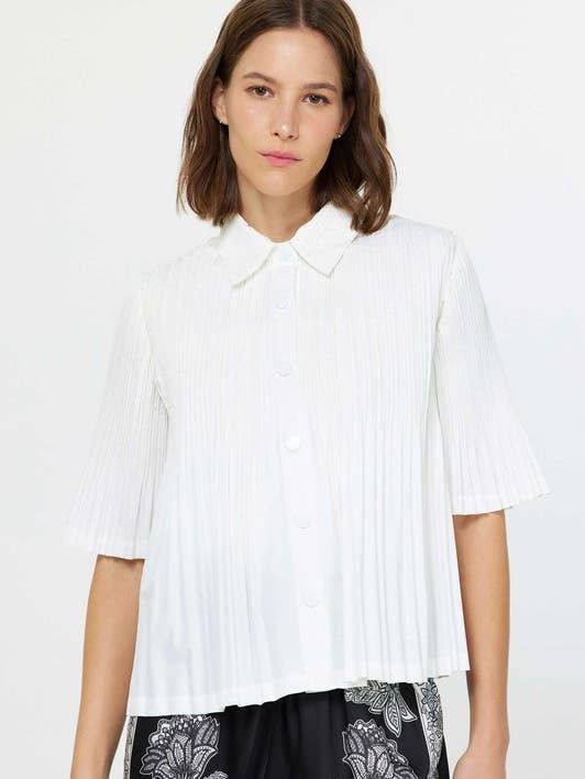 Current Air - Wholesale Button Down Shirt - Women's - Pleated Button Down Top