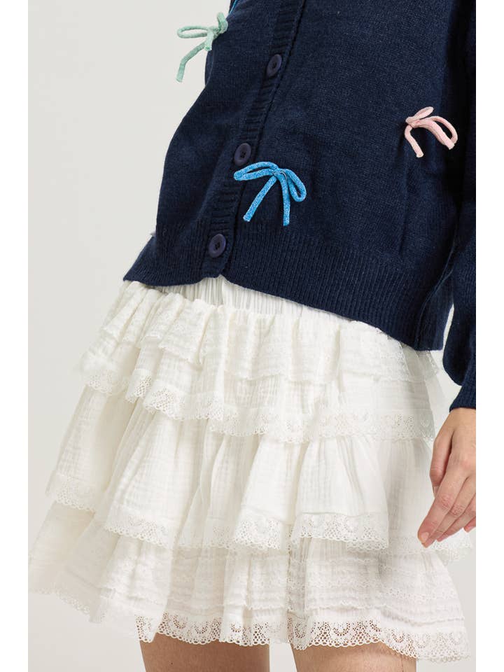 ROSIE POSIE – Saia - Mulher por atacado – RP2658 - Mini Saia Branca com Camadas, Renda e Folhos6