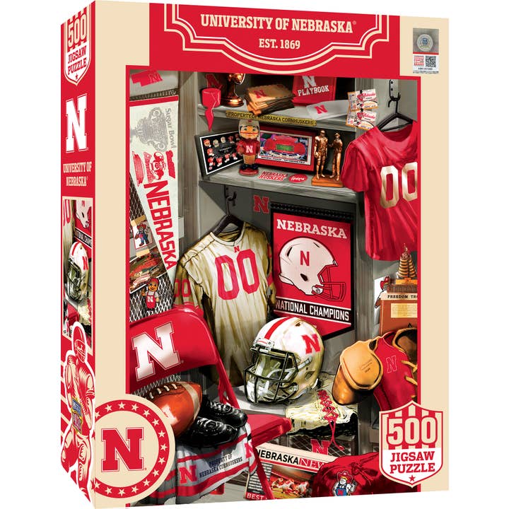 Nebraska Cornhuskers - Locker Room 500 Piece Jigsaw Puzzle for wholesale by Masterpieces Puzzles