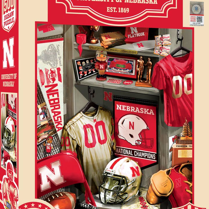 Masterpieces Puzzles - Wholesale Puzzle - Adult - Nebraska Cornhuskers - Locker Room 500 Piece Jigsaw Puzzle