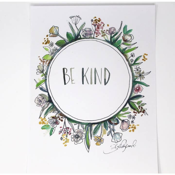 Shelby Kregel Art and Design - Wholesale Art Print - Be Kind Art Print