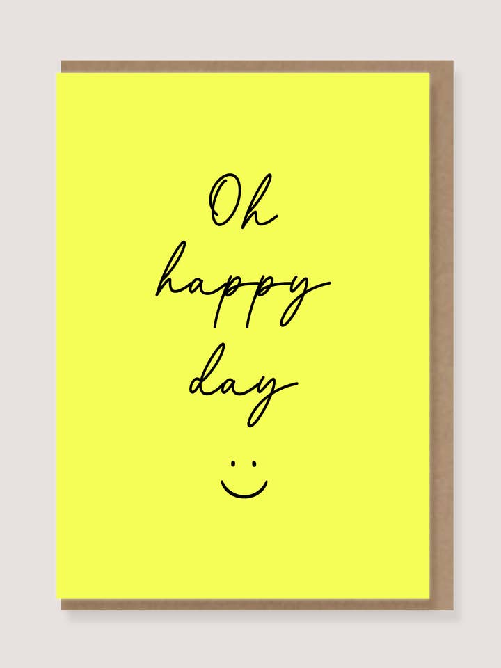 Folded card - "Oh happy day" for wholesale by LØTTEBOM
