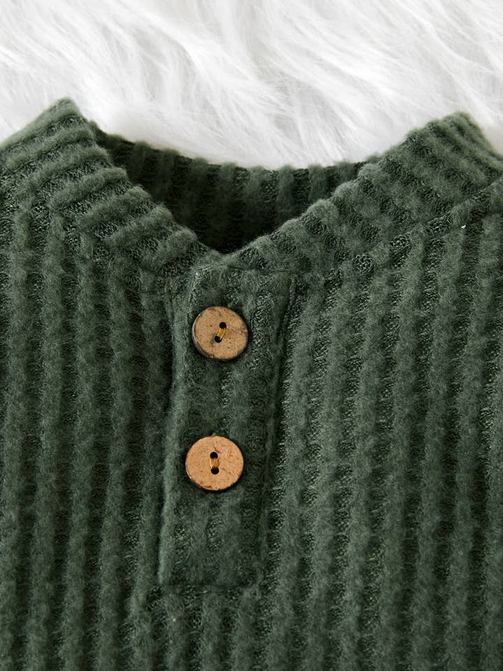 PatPat - Wholesale Clothing Set - Baby - 2pcs Solid Waffle Long-sleeve Baby Set53