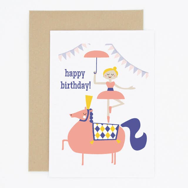 Tarjeta de cumpleaños Cirque Horse & Lady para venta al por mayor de Madame Annie et Fils