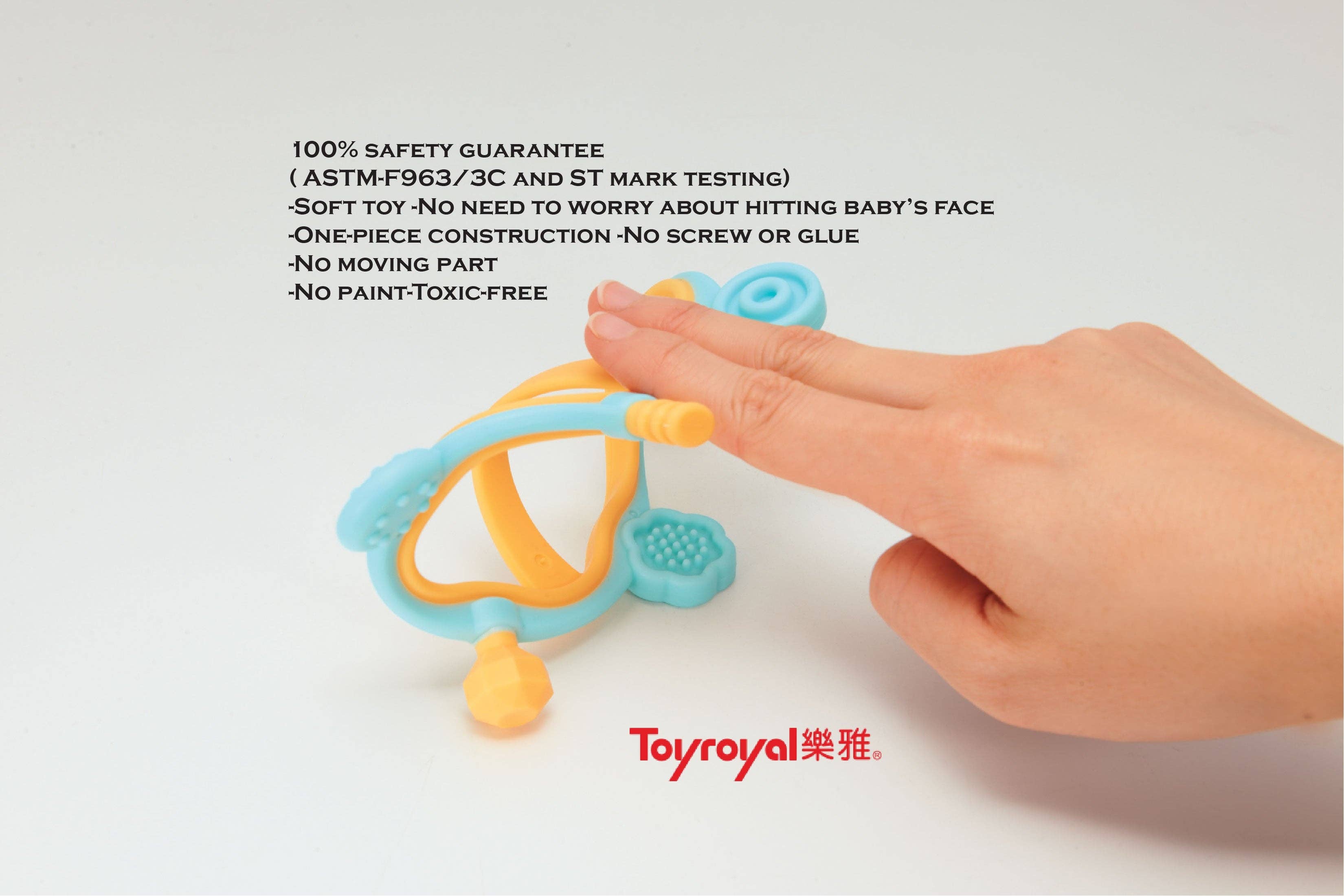 ToyLab - Vente Anneau de dentition sans clip – bébé - The Hexy - Nouvel emballage5