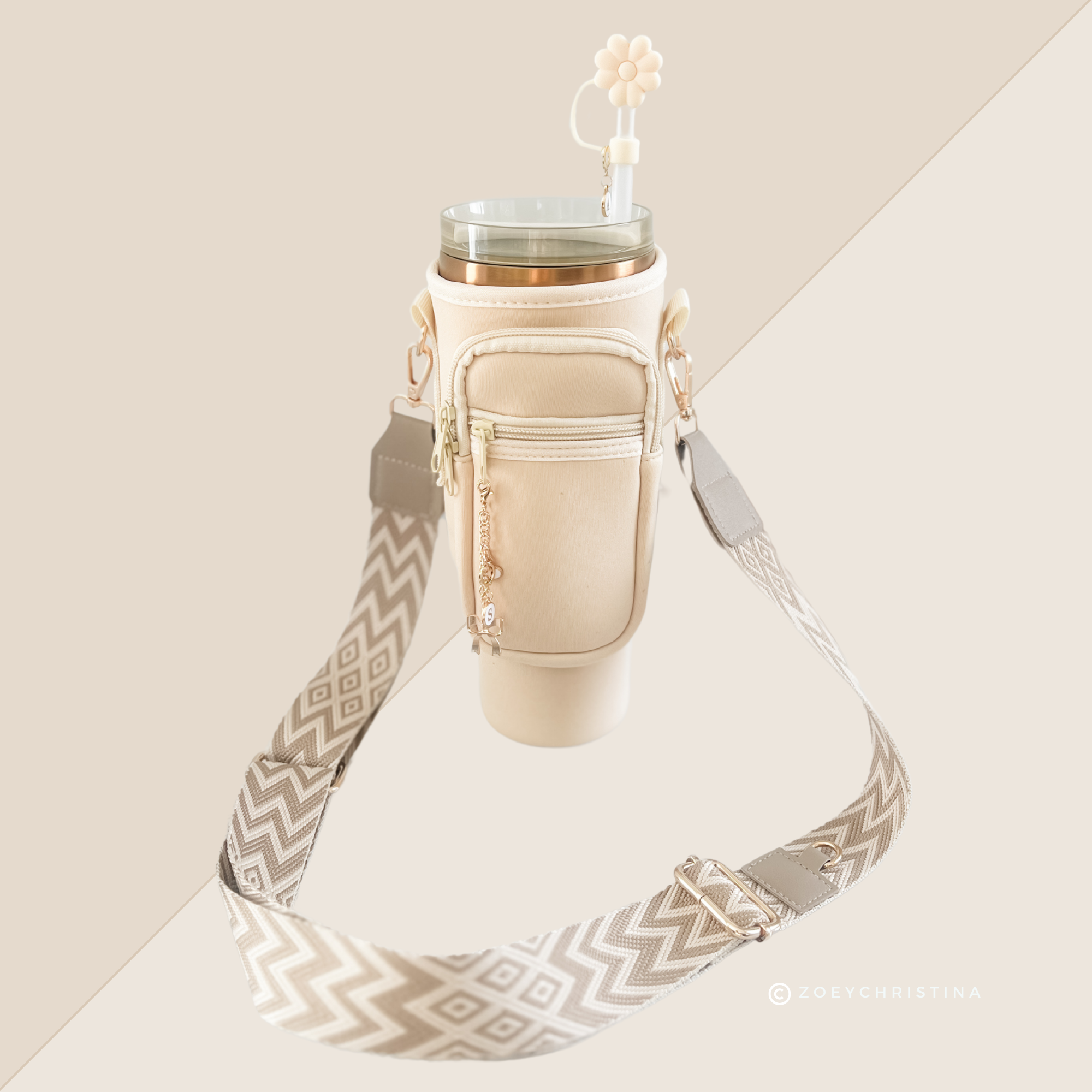 Zoey Christina - Wholesale Wallet - Unisex - Tumbler Carrier Crossbody Sling Bag – Interchangeable Strap1