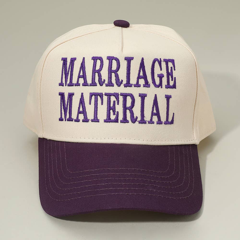 Sensibling Corp. - Wholesale Baseball Cap - Unisex - MARRIAGE MATERIAL Message Embroidered Baseball Cap10