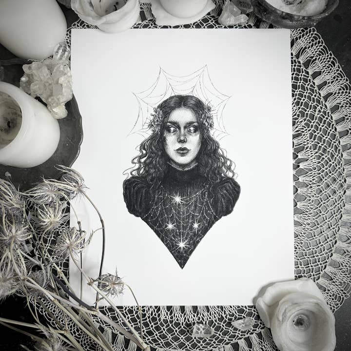 Arachne Fine Art Print - Greek Goddess of Weaving & Spiders for wholesale by Caitlin McCarthy Art