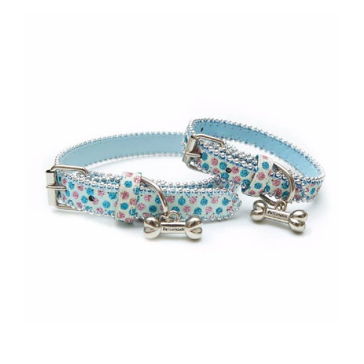 Bubblegum Glitter Dog Collar Blueberry for wholesale by PetLondon
