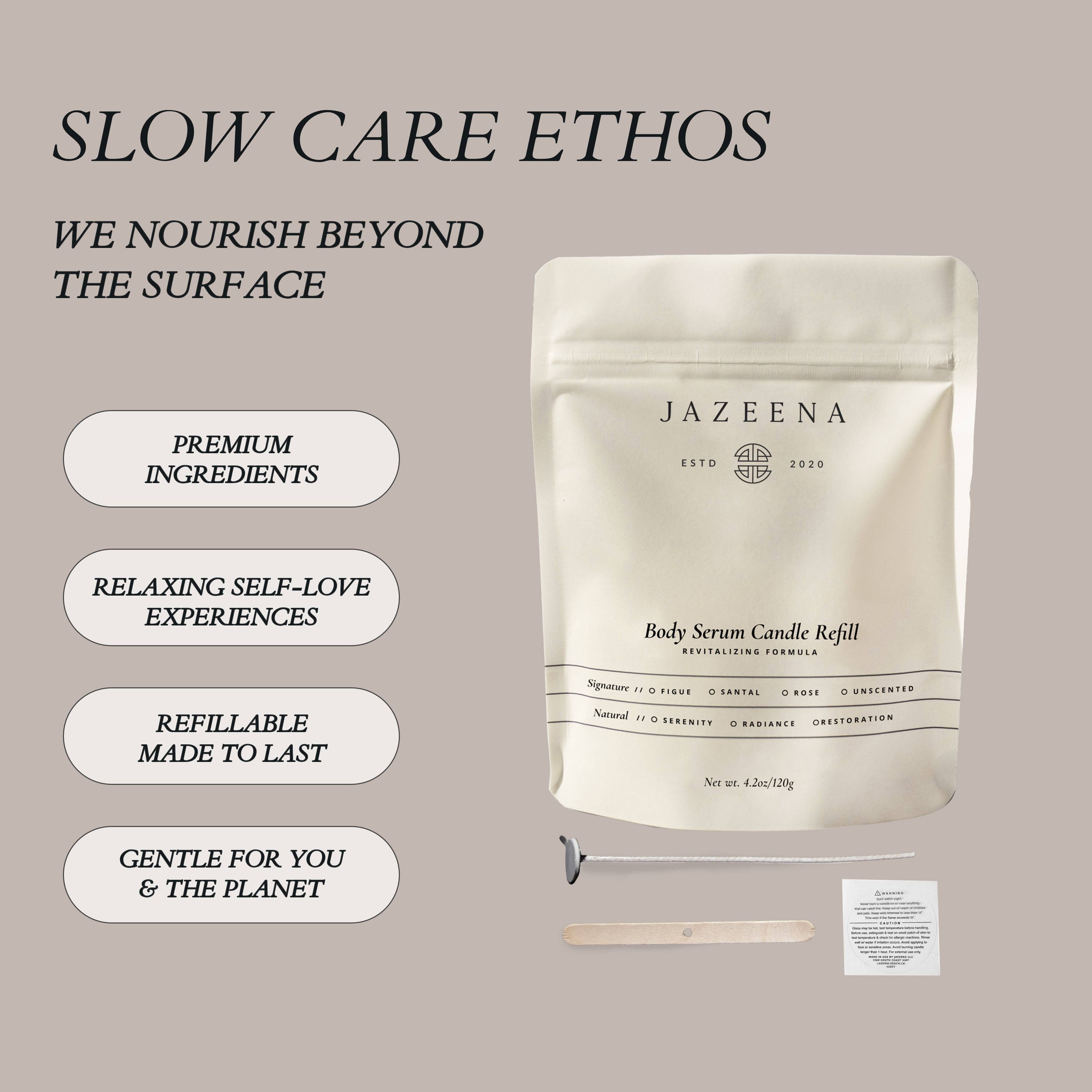 Jazeena - Wholesale Bath/Body Oil - Body Serum Candle Refill | Compostable, Microwave Safe 4oz9