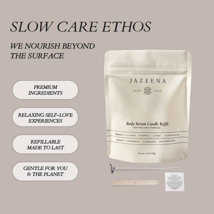Jazeena - Wholesale Bath/Body Oil - Body Serum Candle Refill | Compostable, Microwave Safe 4oz9
